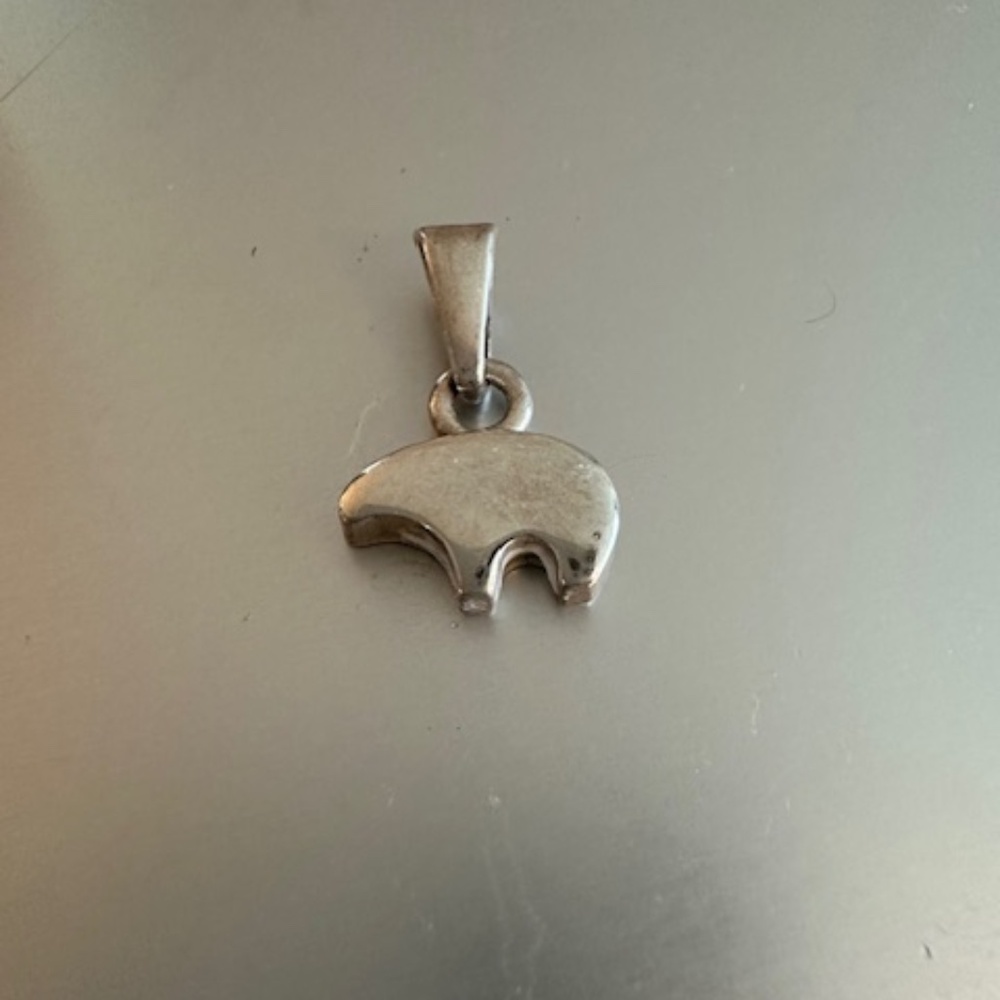 Vintage Sterling Tiny Bear Pendant